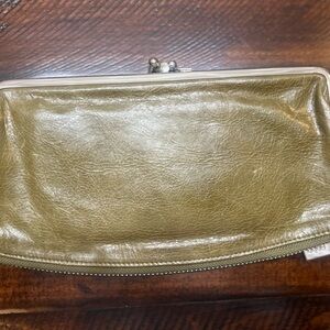 HOBO Olive Leather Clutch
